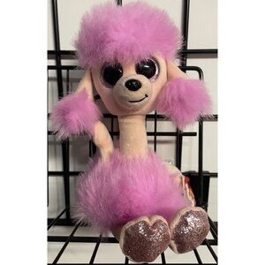 TY Beanie Boos 9" CAMILLA Pink Poodle Dog Stuffed Animal Toy Plush